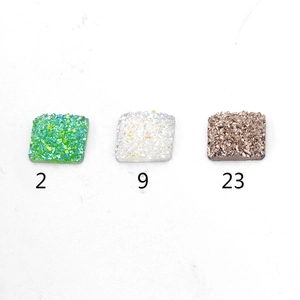 Square Resin Flatback Rhinestones Starry Glitter Ore Crystal Cluster Texture For DIY Jewelry Making Crafts Accessories