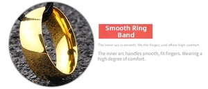 Detail of gold titanium ring showing smooth inner arc design for comfortable wear