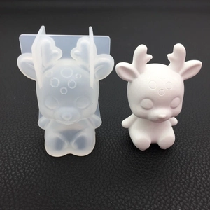Moule en silicone cerf 3D pour moulage de résine et ornements en plâtre parfumé