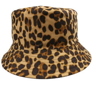 Chapeau bob réversible en laine imprimé léopard kaki et noir pour l'automne et l'hiver
