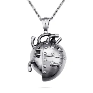 Steampunk Mechanical Heart Pendant Necklace 316L Stainless Steel Gothic Industrial Anatomical Human Organ Jewelry