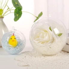 Palline di Natale in acrilico trasparente con pulcino giallo e rosa bianca decorativa