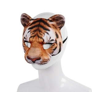Masque de tigre réaliste pour adultes avec sangle élastique pour cosplay et carnaval