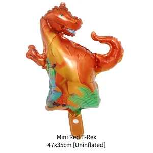 Mini palloncino 3D in alluminio Tyrannosaurus Rex 47x35cm per decoro festa dinosauri