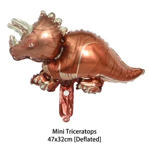 Palloncino mini Triceratopo in alluminio per feste, non gonfiato 47x32cm dinosauro bronzo