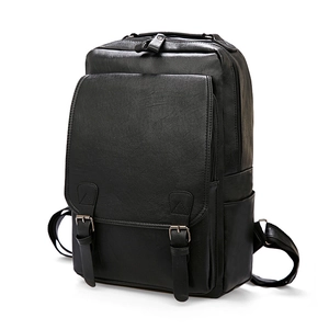 Vintage PU Leather Backpack For Men Waterproof Large Capacity Laptop Bag Retro Business Travel School Rucksack
