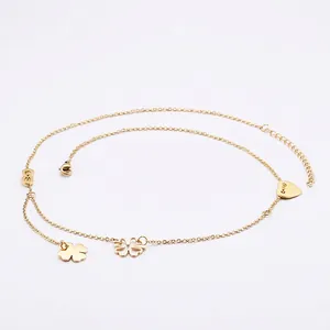 Stainless Steel Necklace Heart Four Leaf Clover Infinity Pendant Minimalist Jewelry For Women