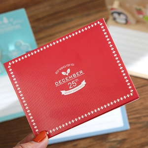3D Pop-up Christmas card in red textured paper with Merry Christmas greetings