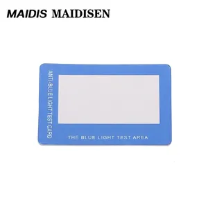 Blue light test card with white induction area for testing anti-blue light glasses lens