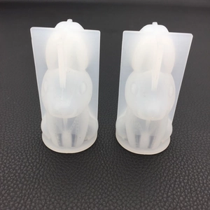 Detail view of 3D rabbit silicone molds for crystal epoxy and scented gypsum crafts
