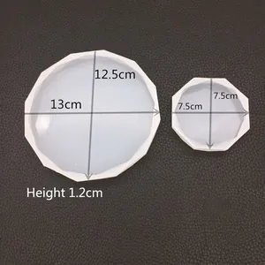 Rhombus silicone resin molds for DIY coasters with geometric edges and 1.2cm height