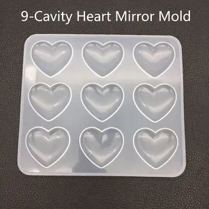 Heart Silicone Mold Mirror Surface DIY Resin Crafting Aromatherapy Plaster Soap Making Food Grade Flexible Translucent