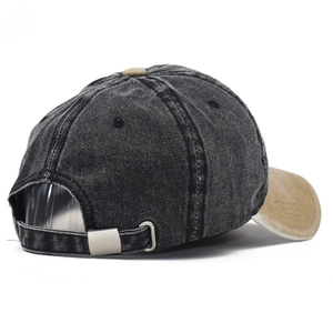 Distressed washed cotton baseball cap with 3D embroidery and adjustable strap