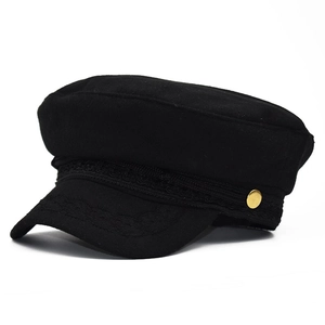 Vintage Wool Lace Beret Hat Retro British Style Embroidered Newsboy Cap For Women Autumn Winter Warm Flat Top Baker Boy Hat