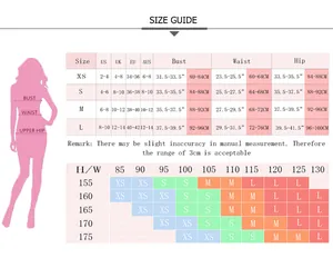 Detailed size guide chart for women vintage print dress with bust and waist measurements