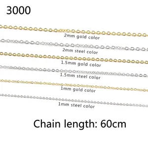 Cable Chain Necklace 304 Stainless Steel 18K Gold Plated Basic Link Chain Fashion Jewelry For Men Women