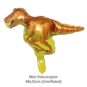 Mini palloncino dinosauro Velociraptor in alluminio 48x35cm per decorazione festa bimbi