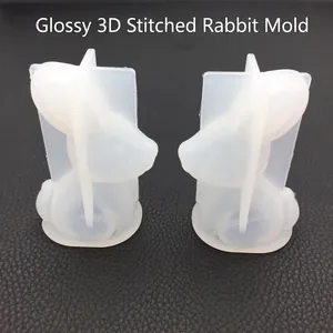 3D Rabbit Silicone Mold Mirror Stitched Texture For DIY Crafting Aroma Plaster Candle Making Resin Art Handmade Tools