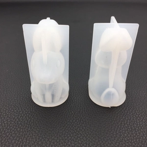 Set of two 3D bunny silicone molds for DIY scented candles and plaster crafts