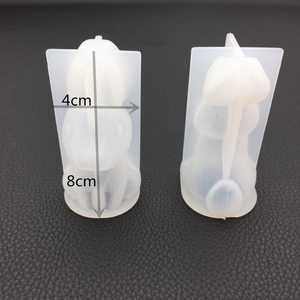 3D rabbit silicone mold for resin and soap DIY craft with 8cm and 4cm dimensions