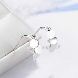 Minimalist silver earrings with multiple round disc drops on high-quality metal hooks