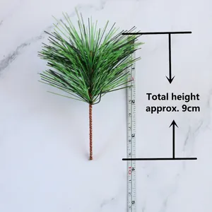 Artificial PVC pine needle sprig for Christmas DIY decor with 9cm height measurement