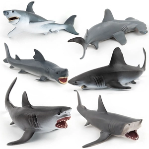 Realistic Solid PVC Shark Action Figure Simulation Megalodon Great White Hammerhead Blue Shark Marine Life Model Toys For Kids Boys Education Collection