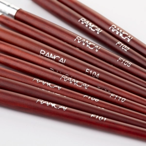 Professional 10pcs eyeshadow brush set with natural pony hair and mahogany handles