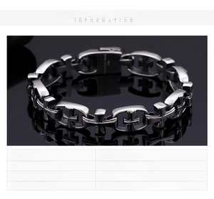 Détails du bracelet croix pour hommes en acier inoxydable avec spécifications et mesures