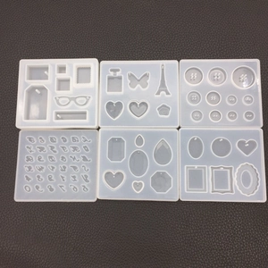 DIY Resin Casting Silicone Molds Alphabet Number Button Pendant Heart Shape Jewelry Making Craft Accessories Clear Flexible