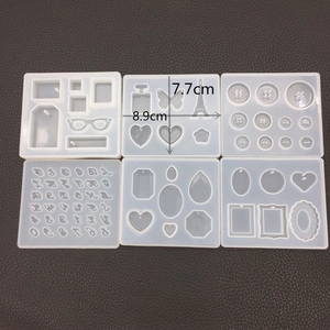 6-piece DIY silicone resin mold set featuring 26 letters and numbers for craft pendants