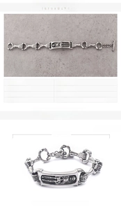 Gothic punk skull bracelet dimensions 205x14mm and weight 47g in stainless steel