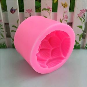 Pink lotus flower shaped silicone mold for handmade soap and candle making