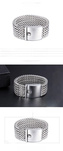 Detailed view of 30mm wide stainless steel dragon bone bracelet with secure plug-in clasp