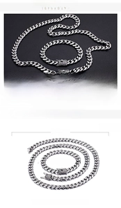 Detailed dimensions of 15mm stainless steel curb chain set with CZ zircon buckle