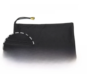 Black cotton glasses pouch with drawstring and gold metal accents, size 180mm x 88mm