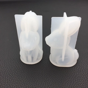 Detailed view of 3D rabbit silicone molds for DIY resin casting and plaster crafts
