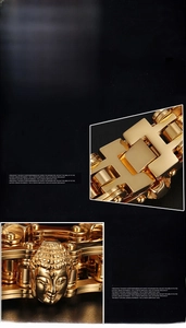 Detailed view of Buddha head engraving on gold 316L stainless steel bracelet