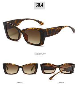 Detailed multi-angle views of cat eye sunglasses with tortoise texture and C0.4 model