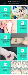 Waterproof Easter temporary tattoos for kids featuring cute bunnies and colorful eggs
