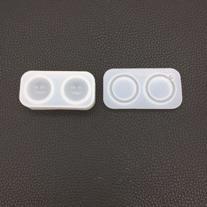Detailed view of translucent round silicone resin molds for DIY crystal pendant jewelry making