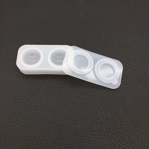Macro detail of two-cavity sphere silicone mold for DIY resin jewelry making