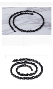 Detailed specs of 600mm stainless steel chain necklace showing dimensions and 41g weight
