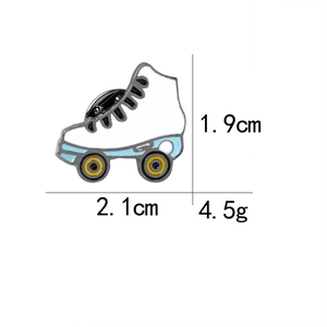 Cute roller skate enamel pin metal badge clothing backpack accessory fashion jewelry gift