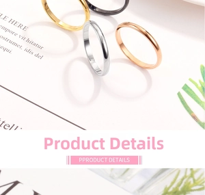 Polished titanium steel rings in gold, silver, rose gold, and black colors