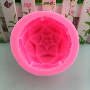 Pink lotus flower silicone mold with geometric patterns for DIY soap and candles