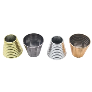 Threaded cone-shaped hair band covers in gold, black, silver and rose gold finishes