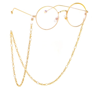 Anti Slip Glasses Chain Metal Alloy Figaro Eyewear Strap Holder Retro Sunglasses Neck Cord With Silicone Loops