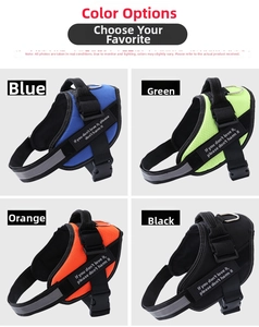 Detail view of the breathable mesh harness in blue, green, orange and black colors
