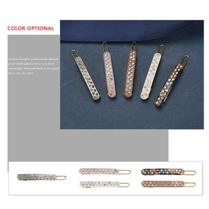 Rectangle acetate hair clip with sparkling rhinestones in multiple colors for women